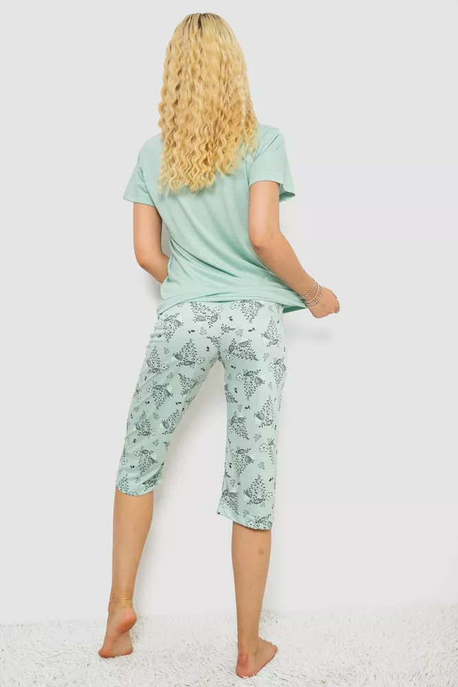 Купити Піжама жіноча з принтом, колір м'ятний, 243R10305 - Фото №4