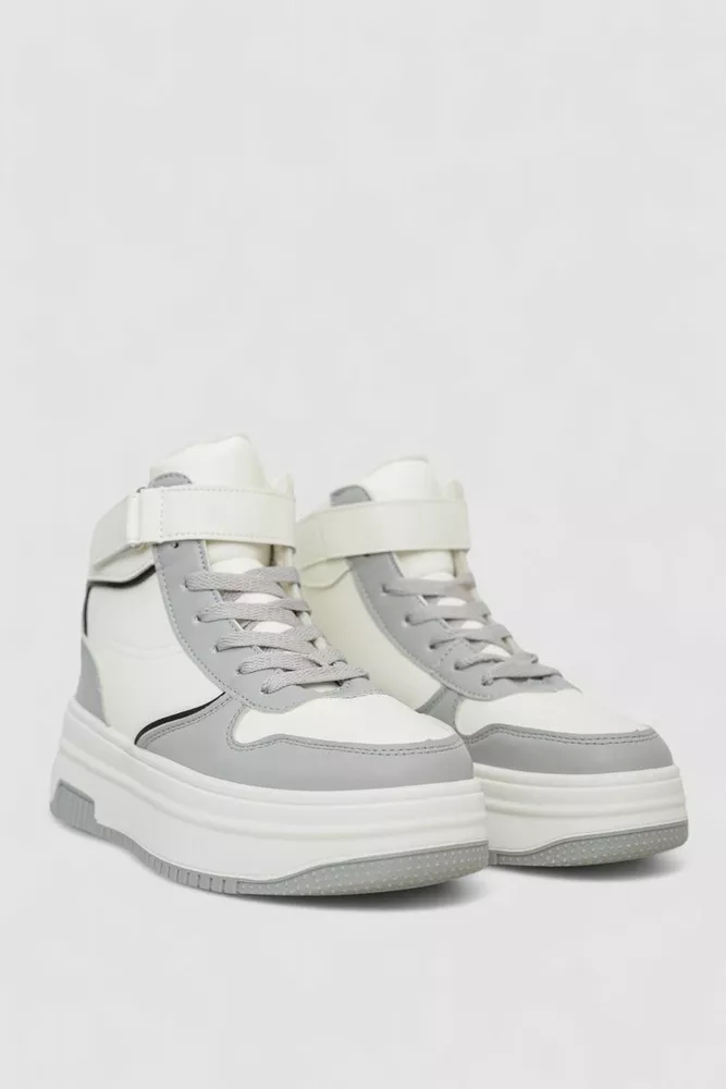 Купить Кроссовки женские зимние на меху. -уценка, цвет бело-серый, 248RAM04-86-U-3 - Фото №3