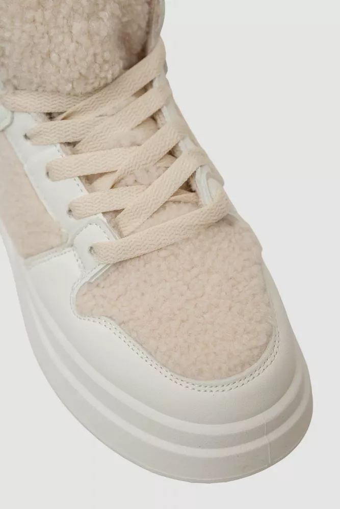 Купить Кроссовки женские зимние на меху хайтопы  -уценка, цвет белый, 248RLM30-U - Фото №2