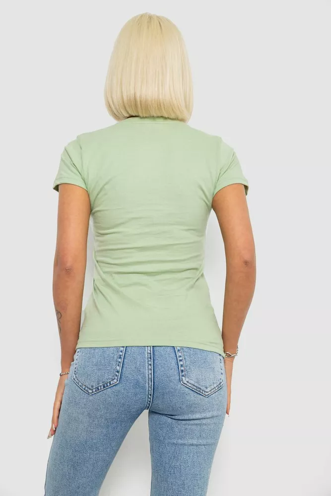 Купить Футболка женская однотонная  -уценка, цвет оливковый, 129R8900-U-3 - Фото №4
