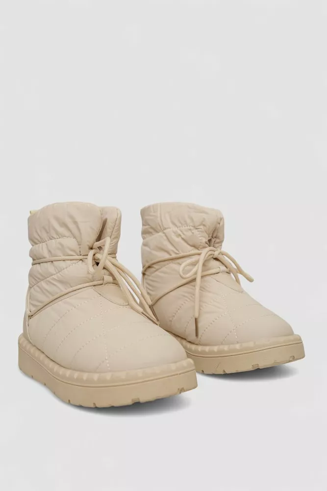 Купити Дутики жіночі зимові на хутрі  -уцінка, колір бежевий, 248RFM19-U-1 - Фото №3