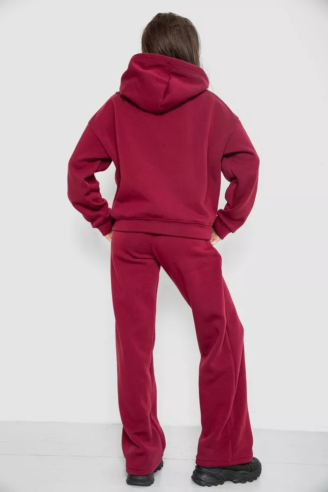 Купити Спортивний костюм жіночий на флісі, колір бордовий, 241R2001-2 - Фото №4