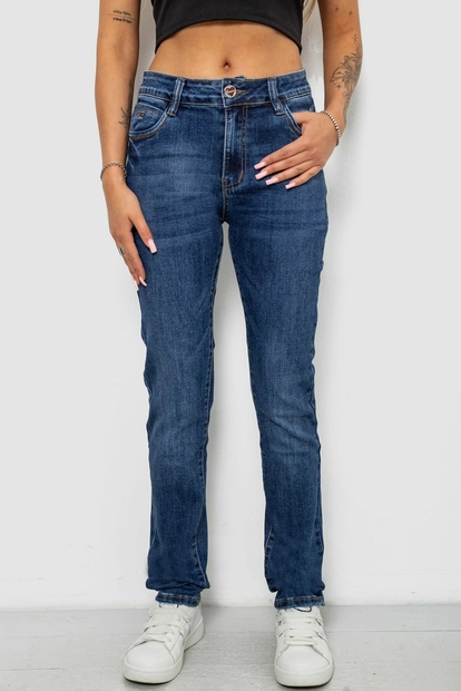 Джинсы женские однотонные Regular Fit, цвет синий, 244RA-6313