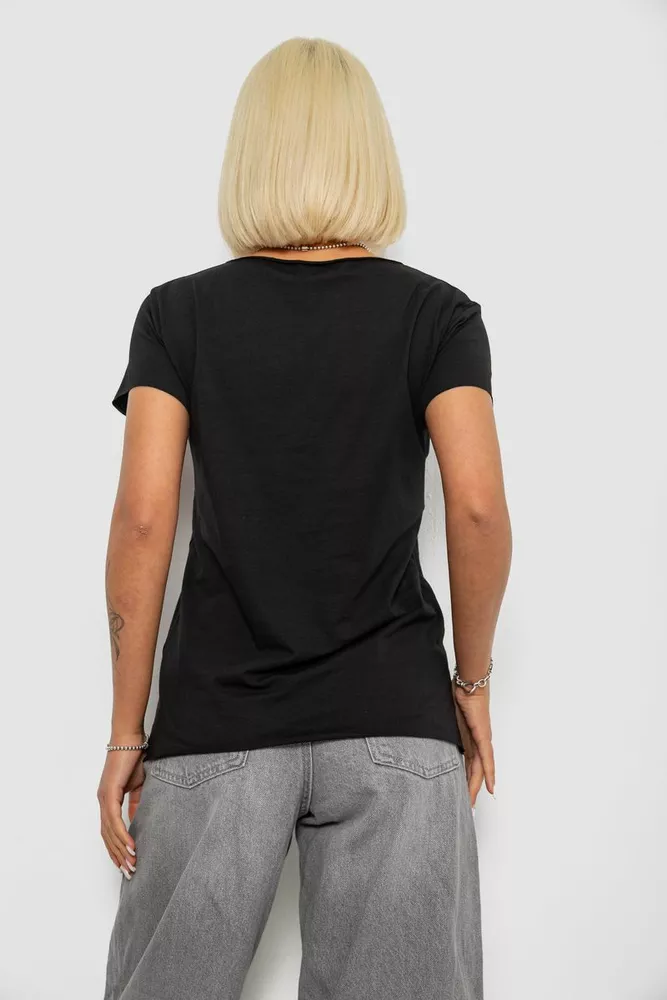 Купить Футболка женская с принтом, цвет черный, 244R2214-5 - Фото №4