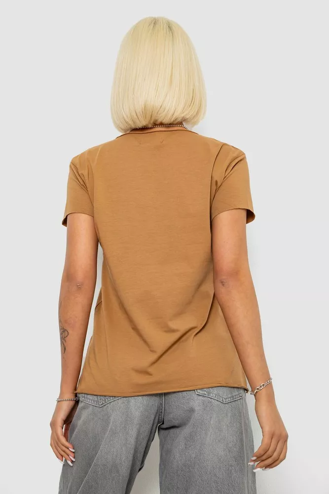 Купить Футболка женская с принтом, цвет коричневый, 244R2214-5 - Фото №4