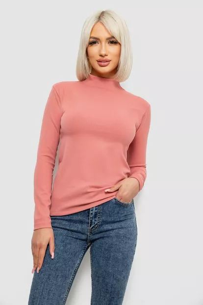 Гольф жіночий однотонний в рубчик, колір кораловий, 214R332