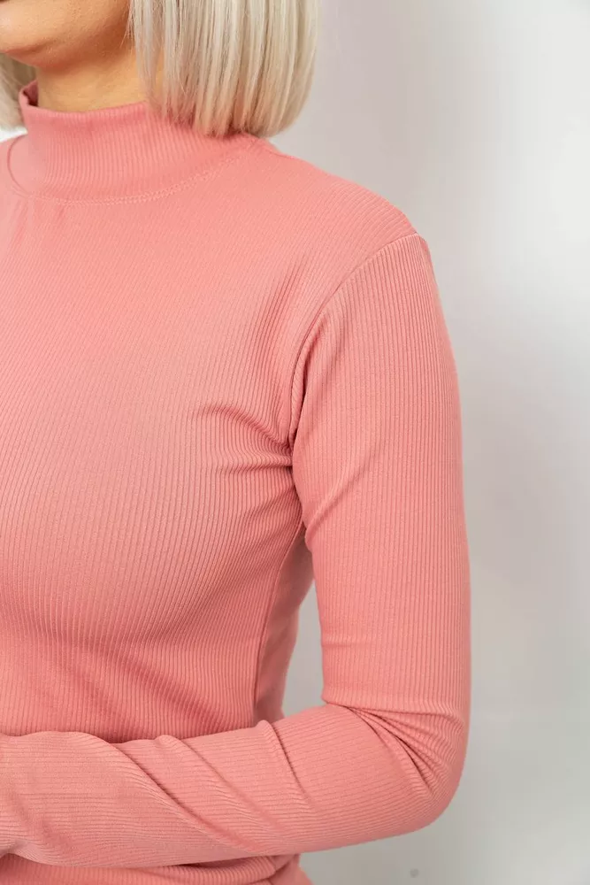 Купити Гольф жіночий однотонний в рубчик, колір кораловий, 214R332 - Фото №5