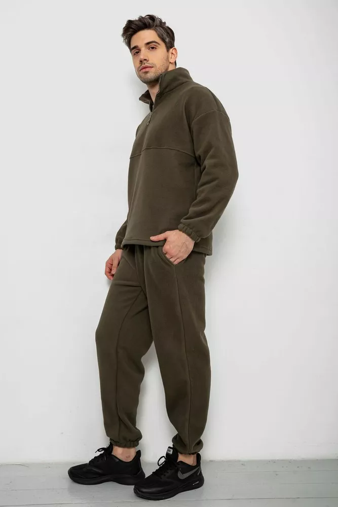 Купити Спортивний костюм чоловічий на флісі, колір хакі, 238R58620 - Фото №3