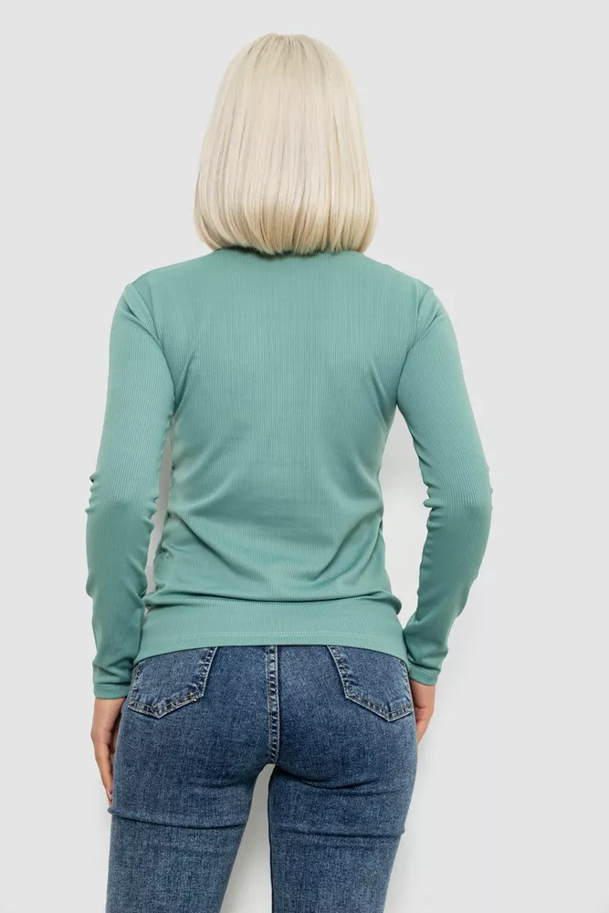 Купити Гольф жіночий однотонний в рубчик, колір оливковий, 214R332 - Фото №4