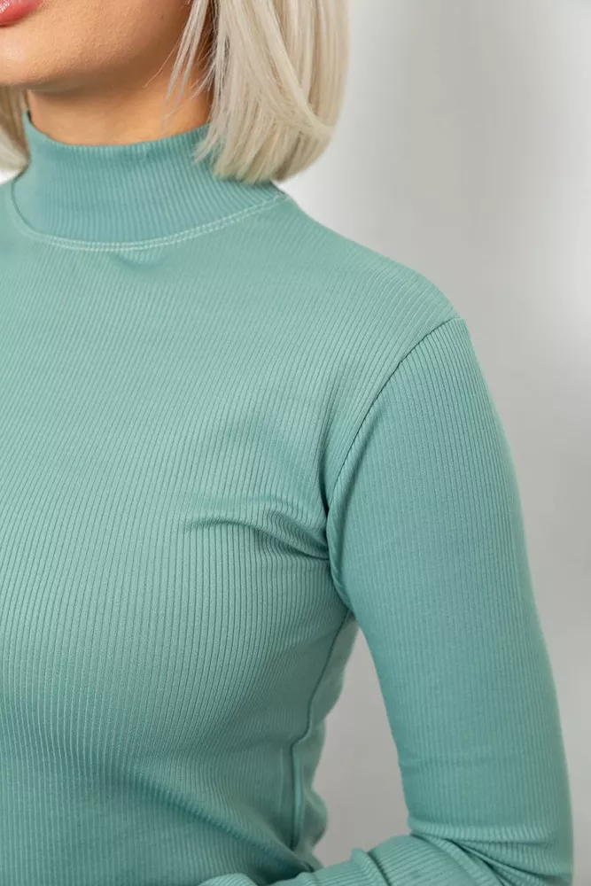 Купити Гольф жіночий однотонний в рубчик, колір оливковий, 214R332 - Фото №5