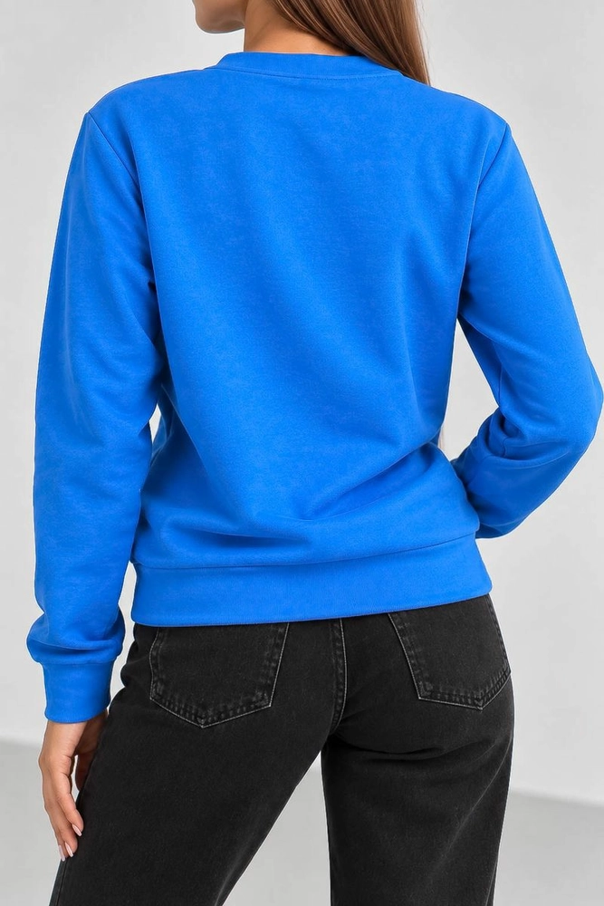 Купить Свитшот женский однотонный, цвет голубой, 244R709-5 - Фото №4