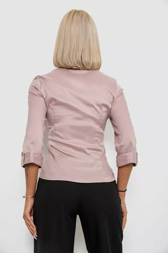 Купити Сорочка класична в смужку, колір темно-пудровий, 230R643 - Фото №4