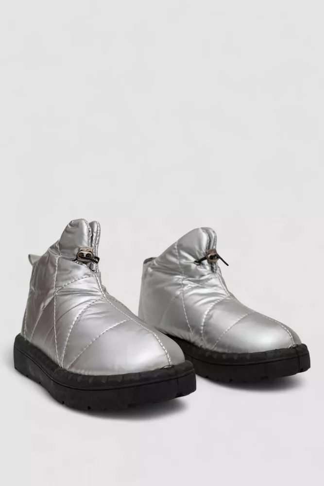 Купить Дутики женские зимние на меху, цвет серебристо-черный, 248RFM400 - Фото №3