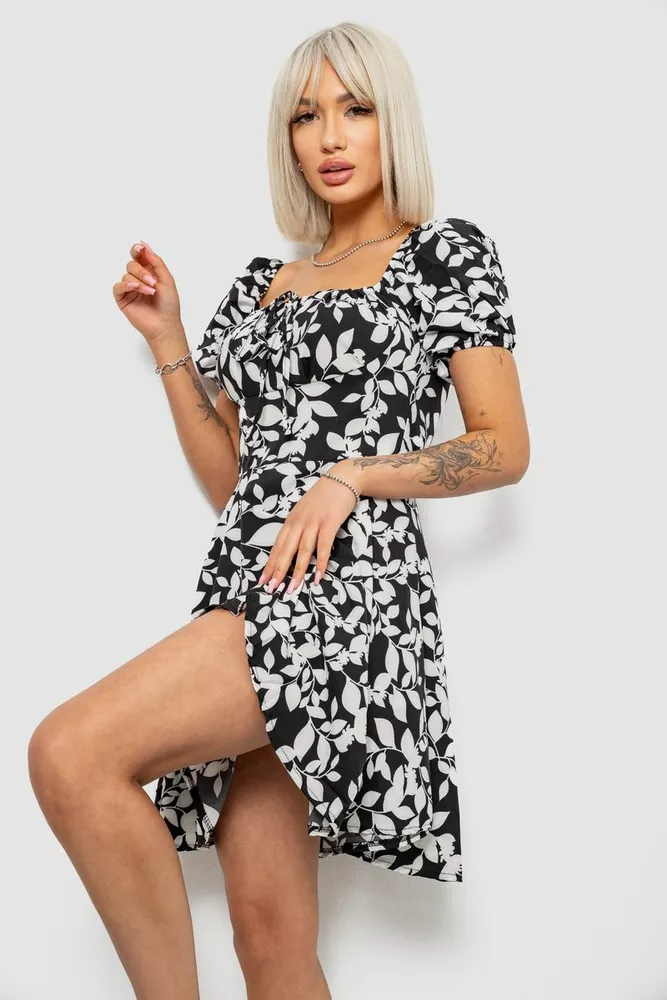 Купить Платье женское с принтом софт, цвет черный, 257R811-2 - Фото №3