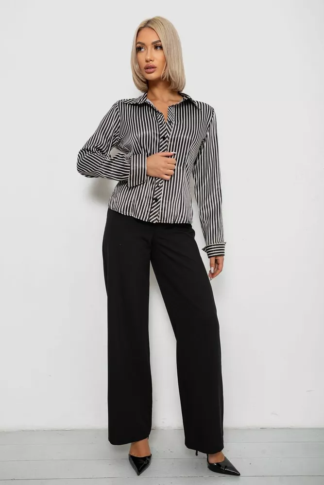 Купить Рубашка классическая в полоску  -уценка, цвет черно-белый, 230R64-3-U-25 - Фото №2