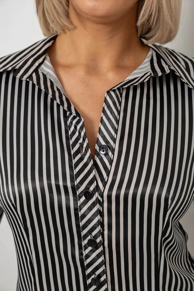 Купити Сорочка класична в смужку  -уцінка, колір чорно-білий, 230R64-3-U-27 - Фото №5