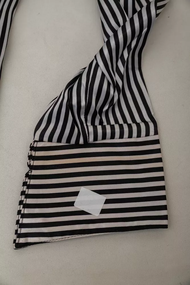 Купить Рубашка классическая в полоску  -уценка, цвет черно-белый, 230R64-2-U-12 оптом - Фото №6