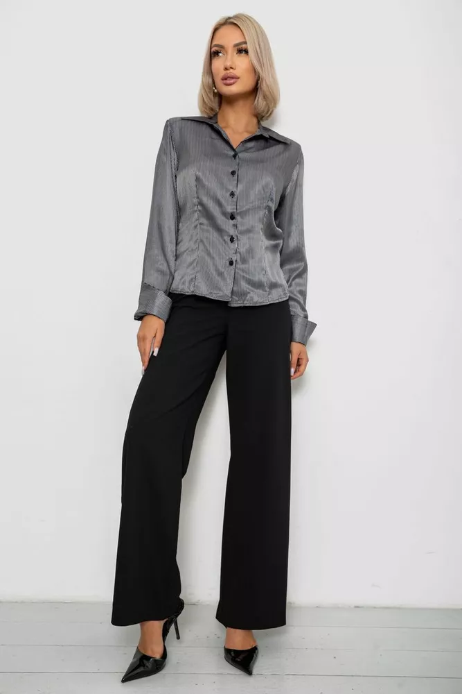 Купити Сорочка класична в смужку  -уцінка, колір чорно-білий, 230R64-1-U-54 - Фото №2