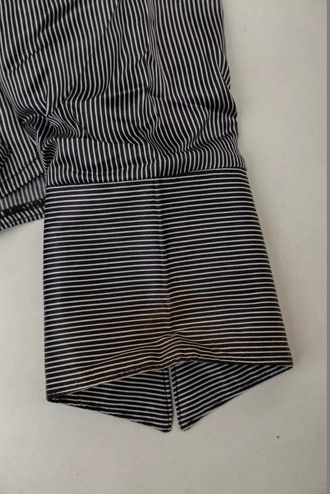 Купити Сорочка класична в смужку  -уцінка, колір чорно-білий, 230R64-1-U-55 оптом - Фото №6