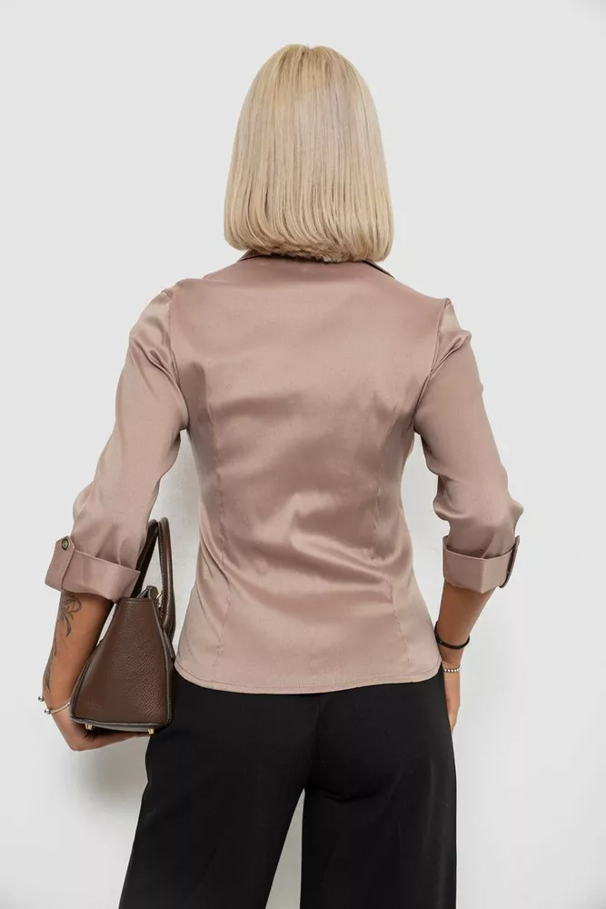 Купити Сорочка класична в смужку, колір бежевий, 230R643 - Фото №4