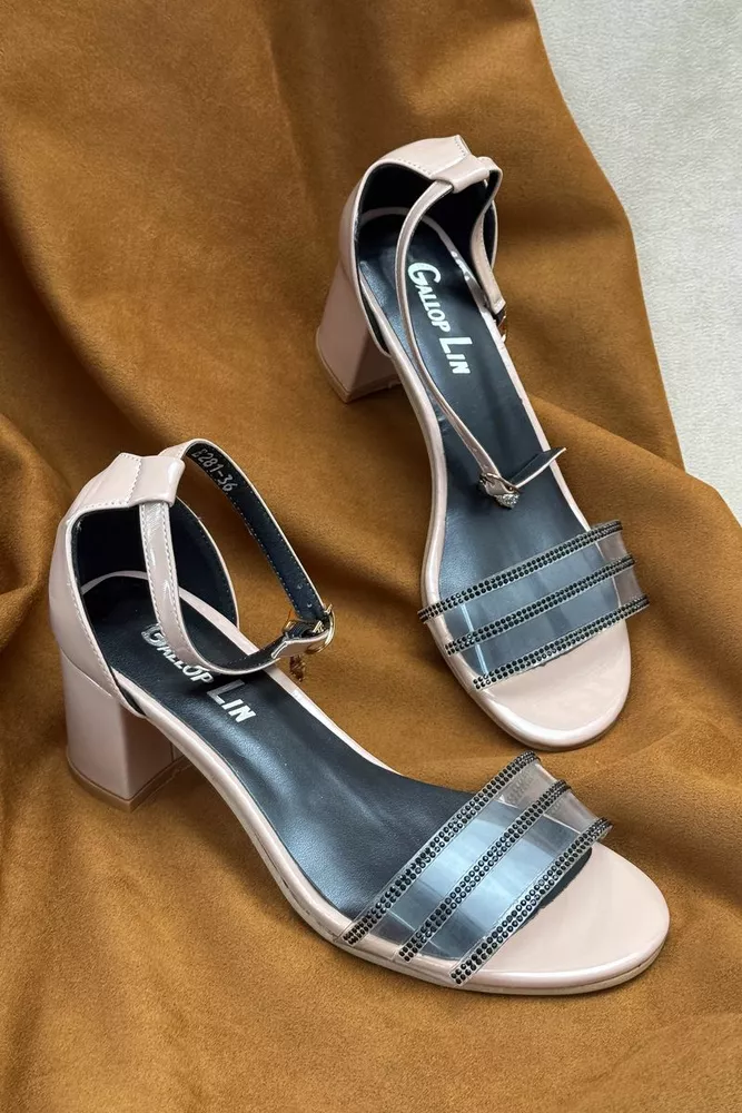 Купить Босоножки женские, цвет бежевый, 243RE281 - Фото №1