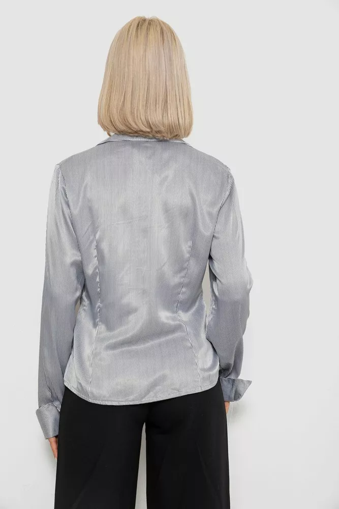 Купити Сорочка класична в смужку  -уцінка, колір біло-чорний, 230R64-1-U-56 оптом - Фото №4