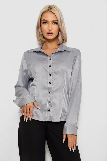 Сорочка класична в смужку  -уцінка, колір біло-чорний, 230R64-1-U-56