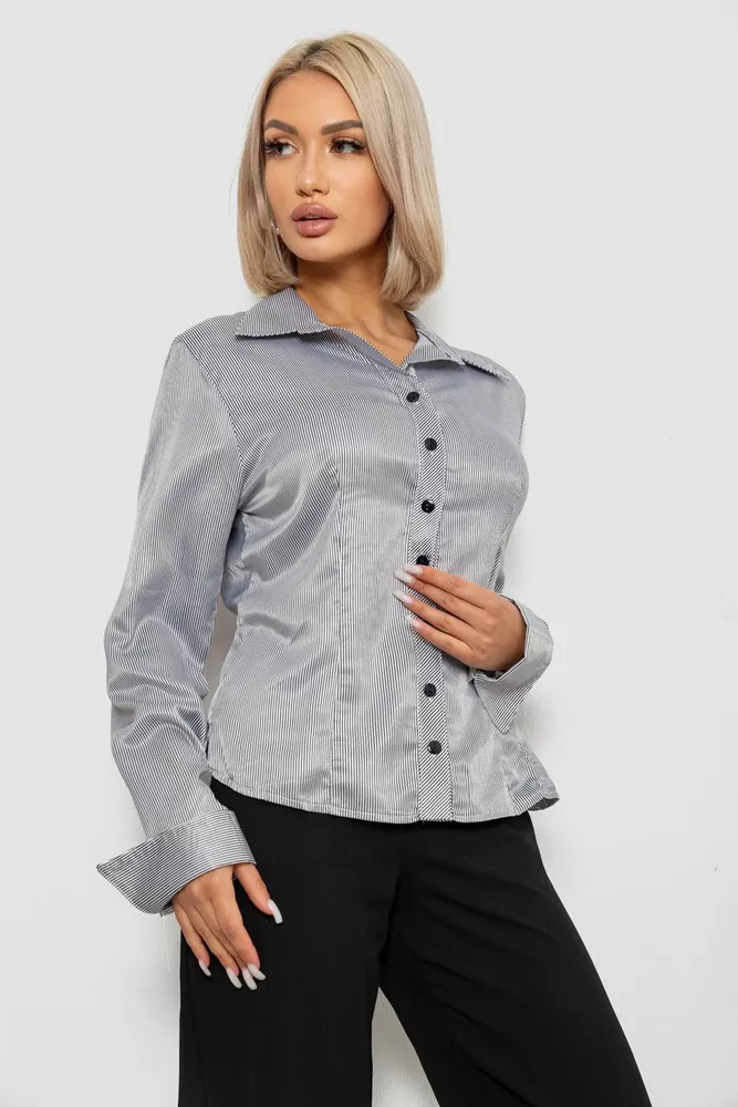 Купить Рубашка классическая в полоску  -уценка, цвет бело-черный, 230R64-1-U-57 - Фото №3