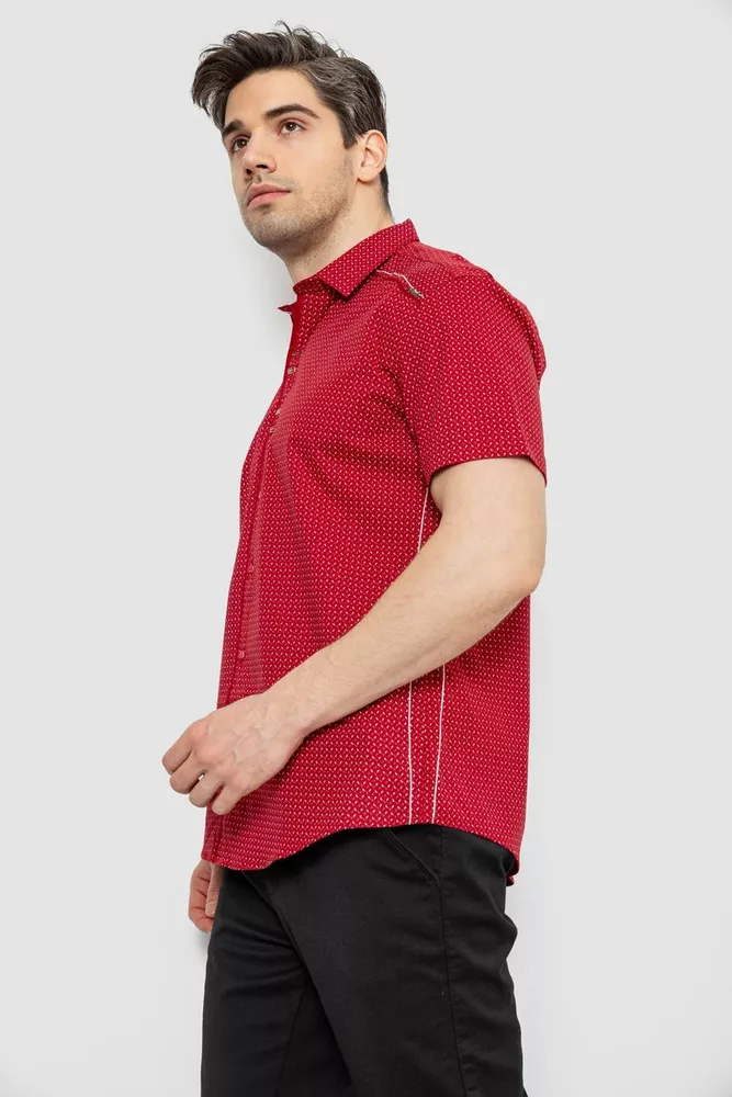 Купить Мужская рубашка с принтом, цвет бордовый, 186R7405 - Фото №3