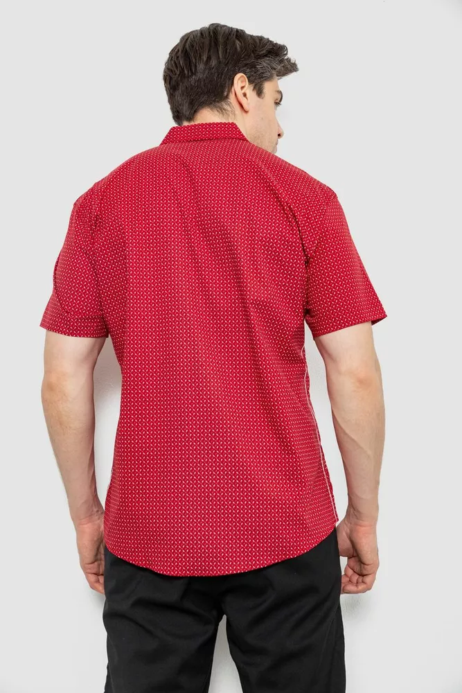 Купить Мужская рубашка с принтом, цвет бордовый, 186R7405 - Фото №4