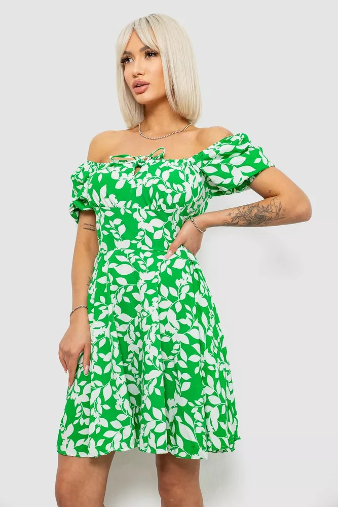 Купить Платье женское с принтом софт, цвет зеленый, 257R811-2 - Фото №3