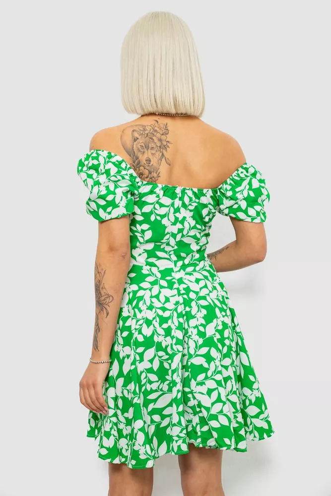 Купить Платье женское с принтом софт, цвет зеленый, 257R811-2 - Фото №4