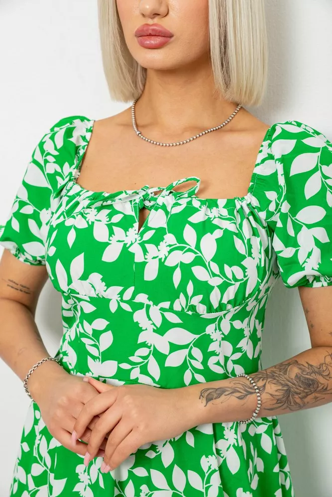 Купить Платье женское с принтом софт, цвет зеленый, 257R811-2 - Фото №5