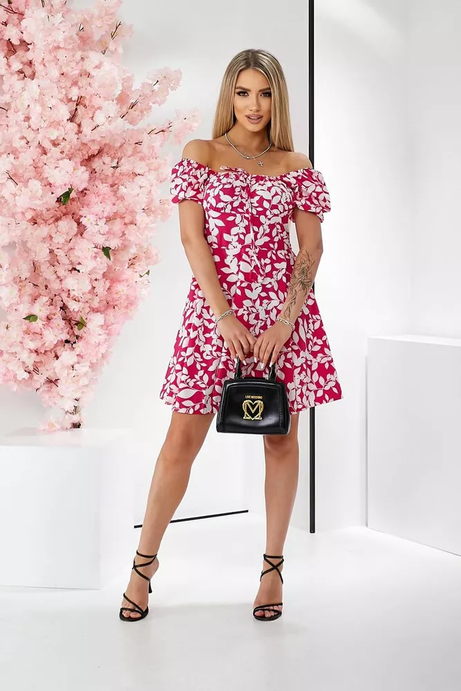 Купить Платье женское с принтом софт, цвет розовый, 257R811-2 - Фото №3