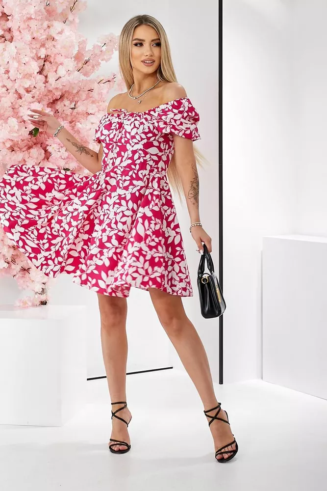 Купить Платье женское с принтом софт, цвет розовый, 257R811-2 - Фото №4