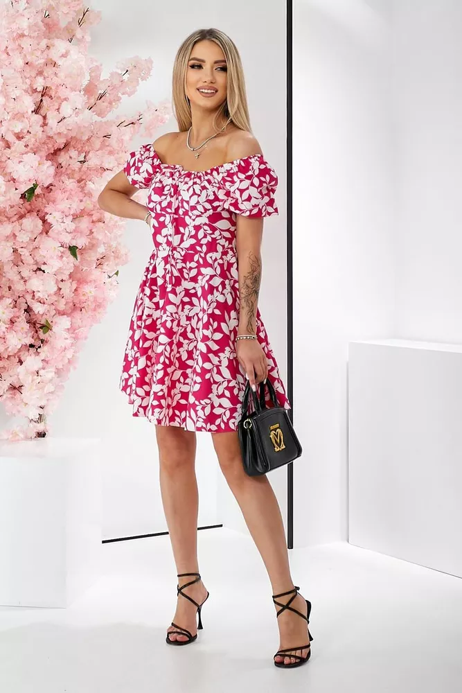 Купить Платье женское с принтом софт, цвет розовый, 257R811-2 - Фото №5