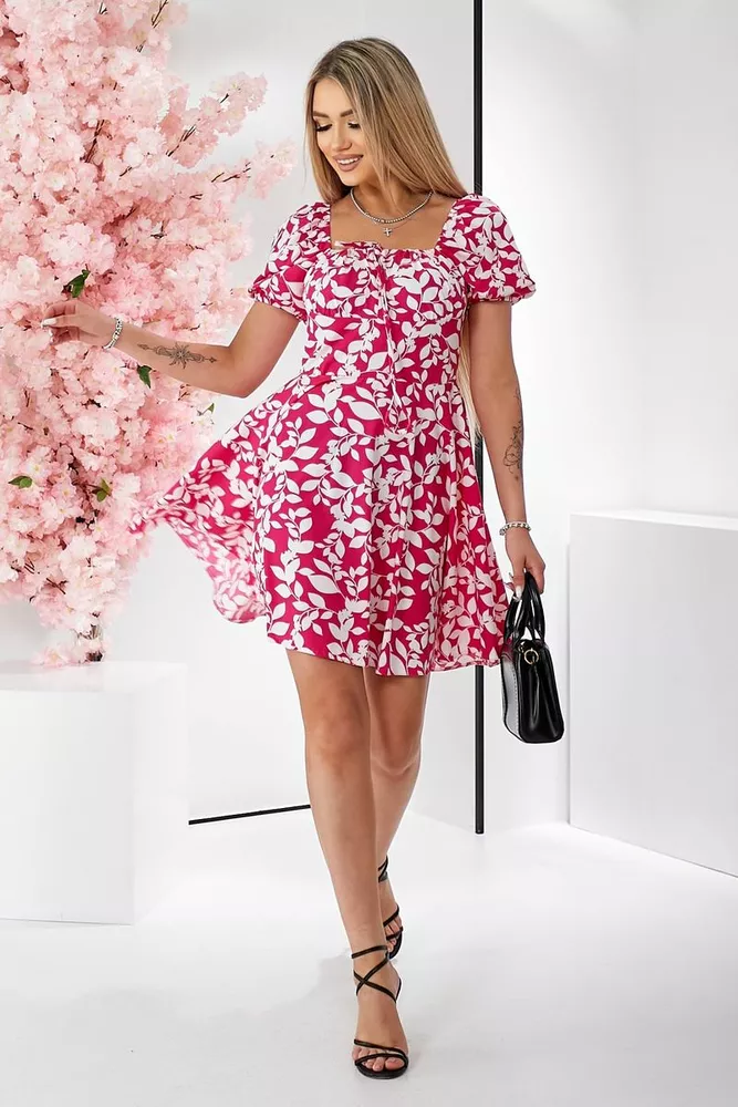 Купить Платье женское с принтом софт, цвет розовый, 257R811-2 - Фото №8