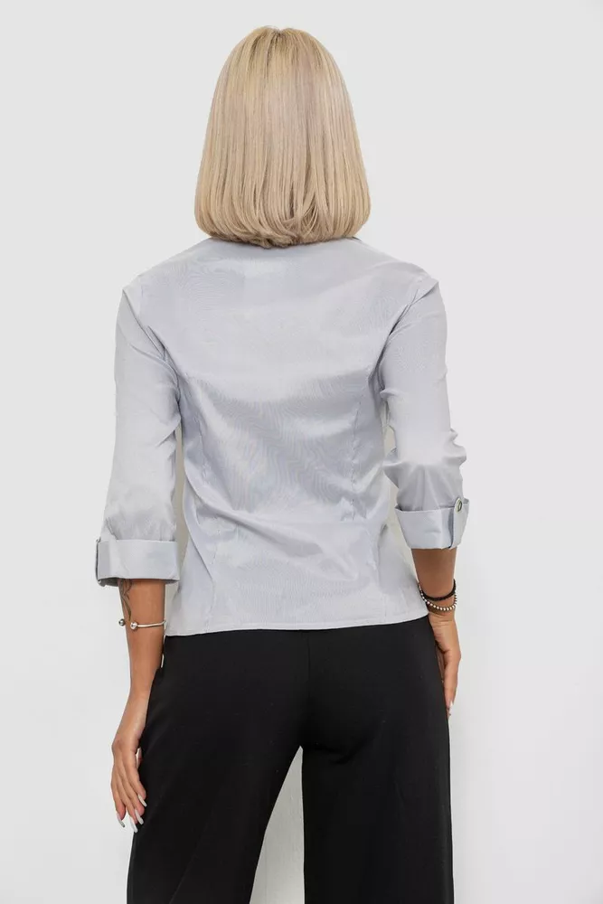 Купити Сорочка класична в смужку, колір сірий, 230R643 оптом - Фото №4