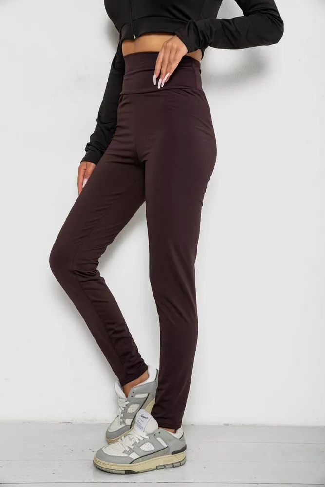 Купити Лосини однотонні  -уцінка, колір шоколадний, 238R58650-U-1 - Фото №3