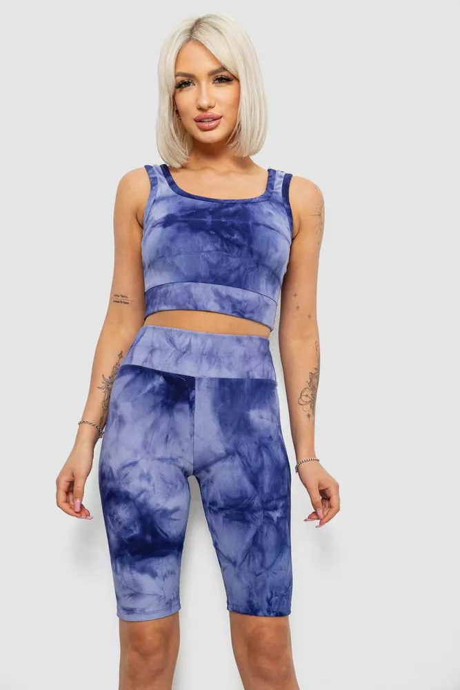 Купити Костюм жіночий домашній в рубчик, колір фіолетовий, 214R341 - Фото №2