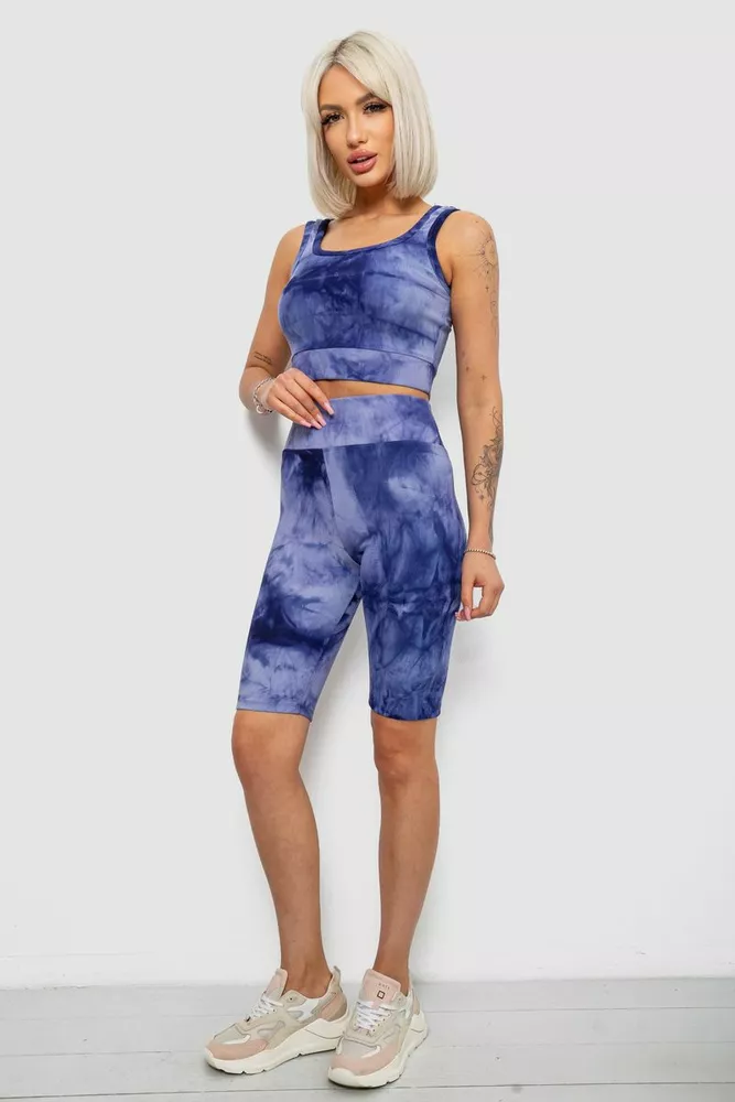 Купити Костюм жіночий домашній в рубчик, колір фіолетовий, 214R341 - Фото №3