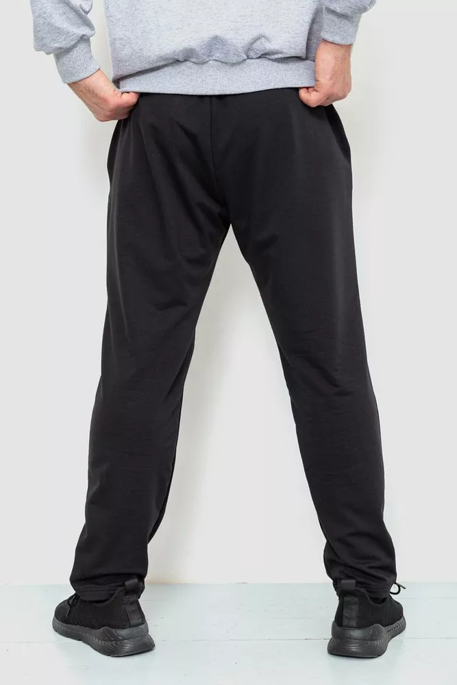 Купити Спорт штани чоловічі двонитка, колір чорний, 241R1623 - Фото №4