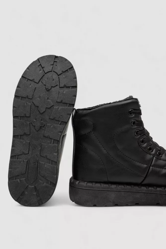 Купить Кроссовки женские зимние на меху, цвет черный, 248RFM12 - Фото №5