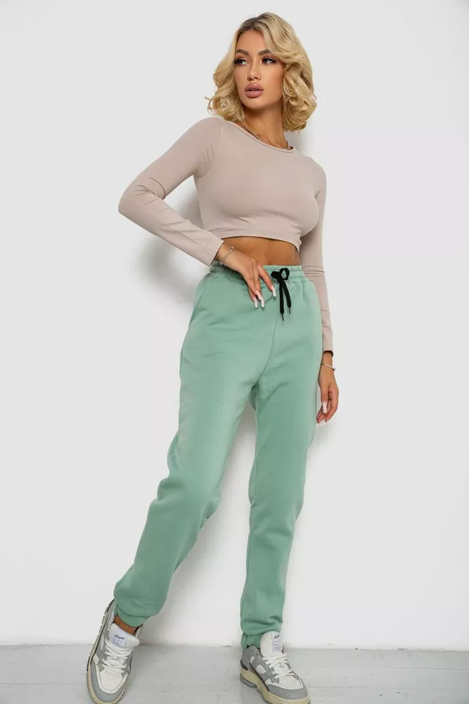 Купити Спортивні штани жіночі на флісі  -уцінка, колір м'ятний, 238R57020-U-7 - Фото №2
