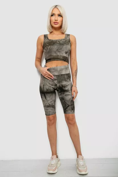 Костюм женский домашний в рубчик, цвет хаки, 214R341