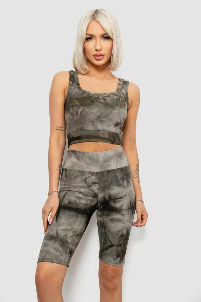 Купити Костюм жіночий домашній в рубчик, колір хакі, 214R341 - Фото №2