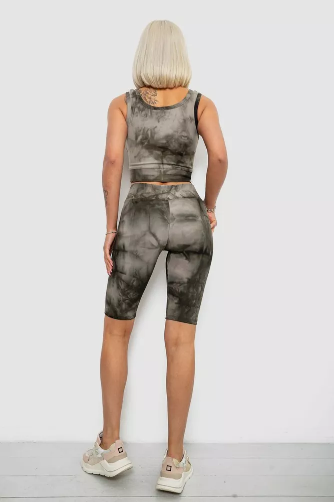 Купити Костюм жіночий домашній в рубчик, колір хакі, 214R341 - Фото №4