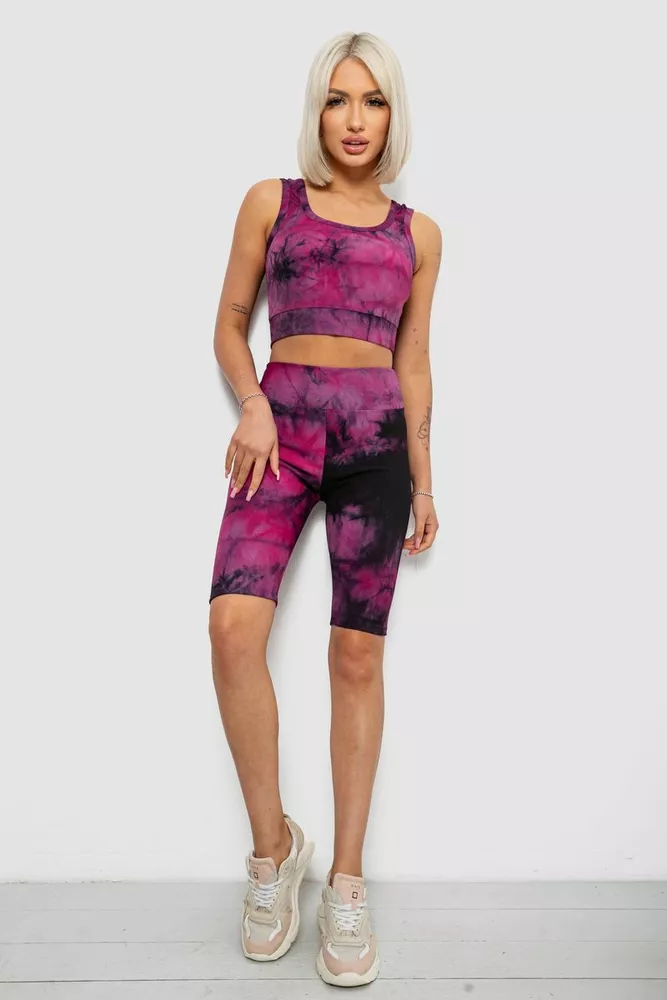 Купити Костюм жіночий домашній в рубчик, колір сливовий, 214R341 - Фото №1