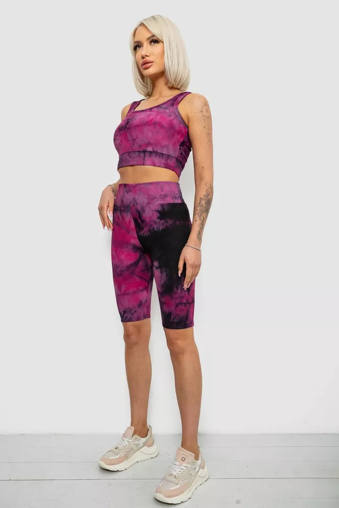 Купити Костюм жіночий домашній в рубчик, колір сливовий, 214R341 - Фото №3