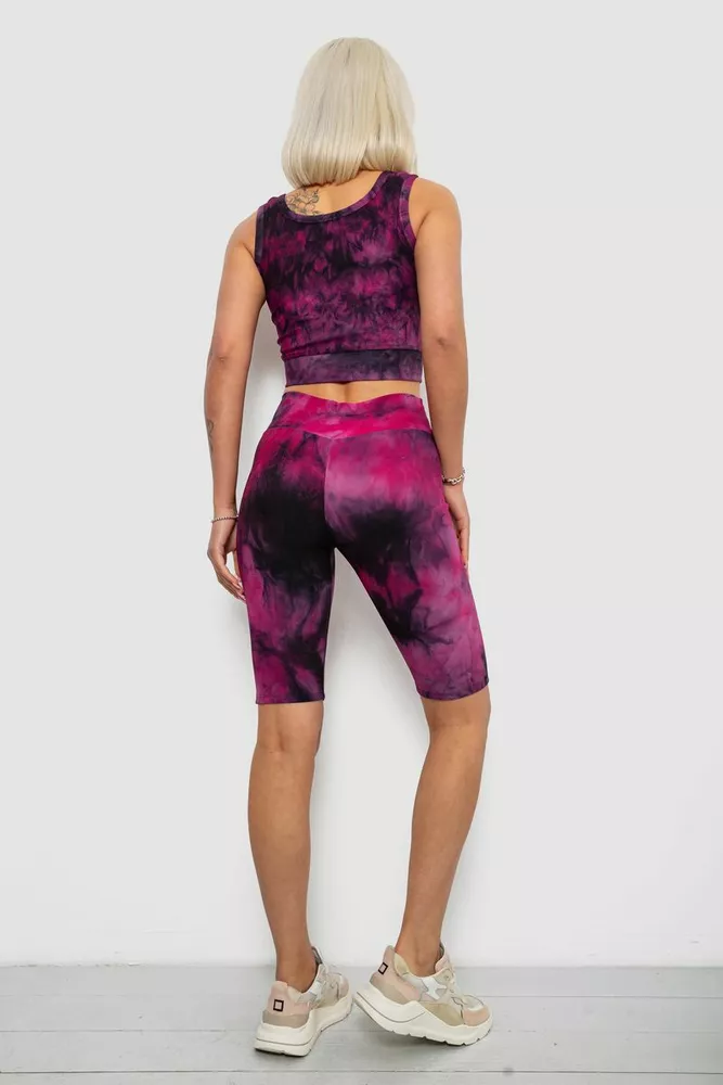 Купити Костюм жіночий домашній в рубчик, колір сливовий, 214R341 - Фото №4